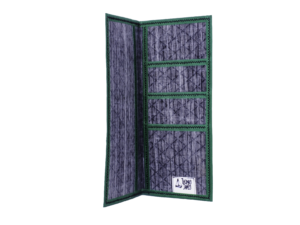 Grey w/ Green Trim Light Skin Check Book Cover Inside View